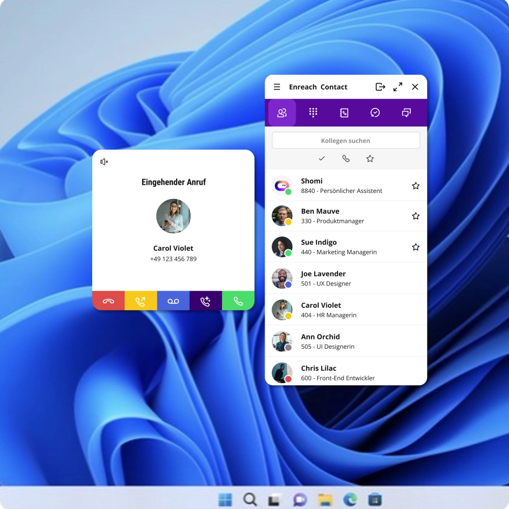 Enreach Contact mit Shomi größer